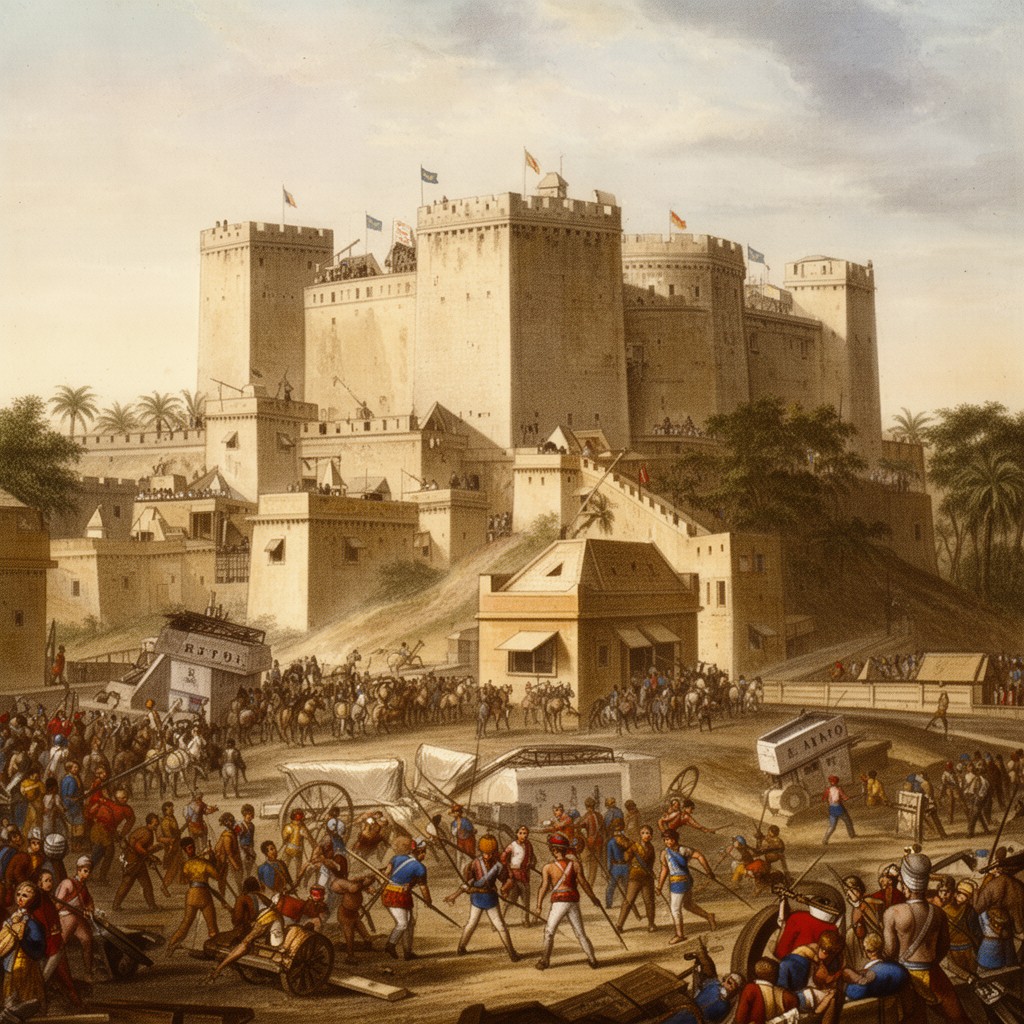 AI-generated illustration of Siege of Arcot