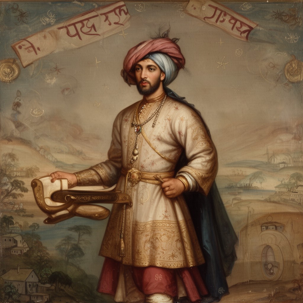 AI-generated illustration of Babur