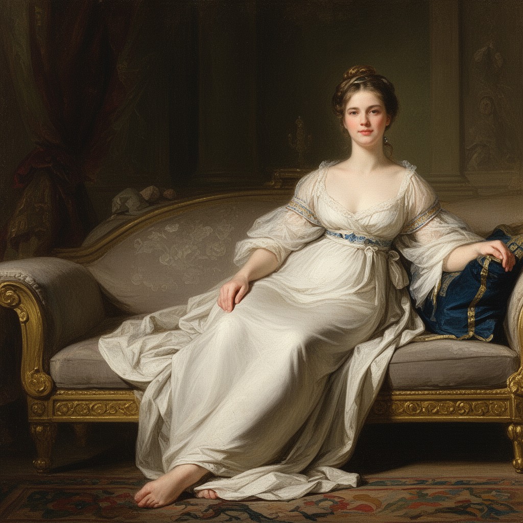 AI-generated illustration of Portrait of Madame Récamier