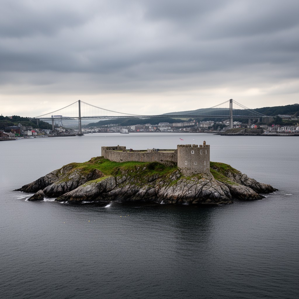 AI-generated illustration of Inchgarvie