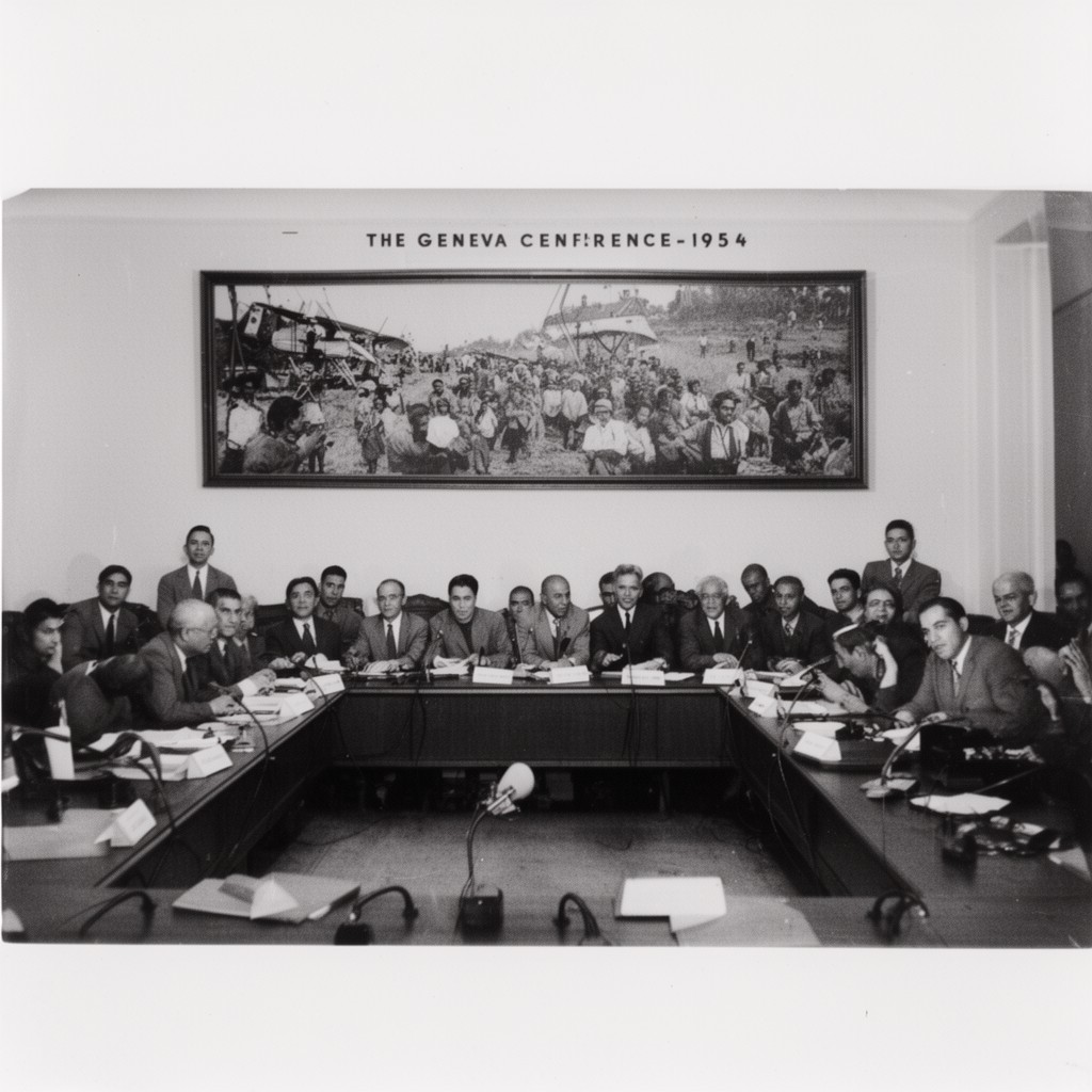AI-generated illustration of Geneva Conference of 1954