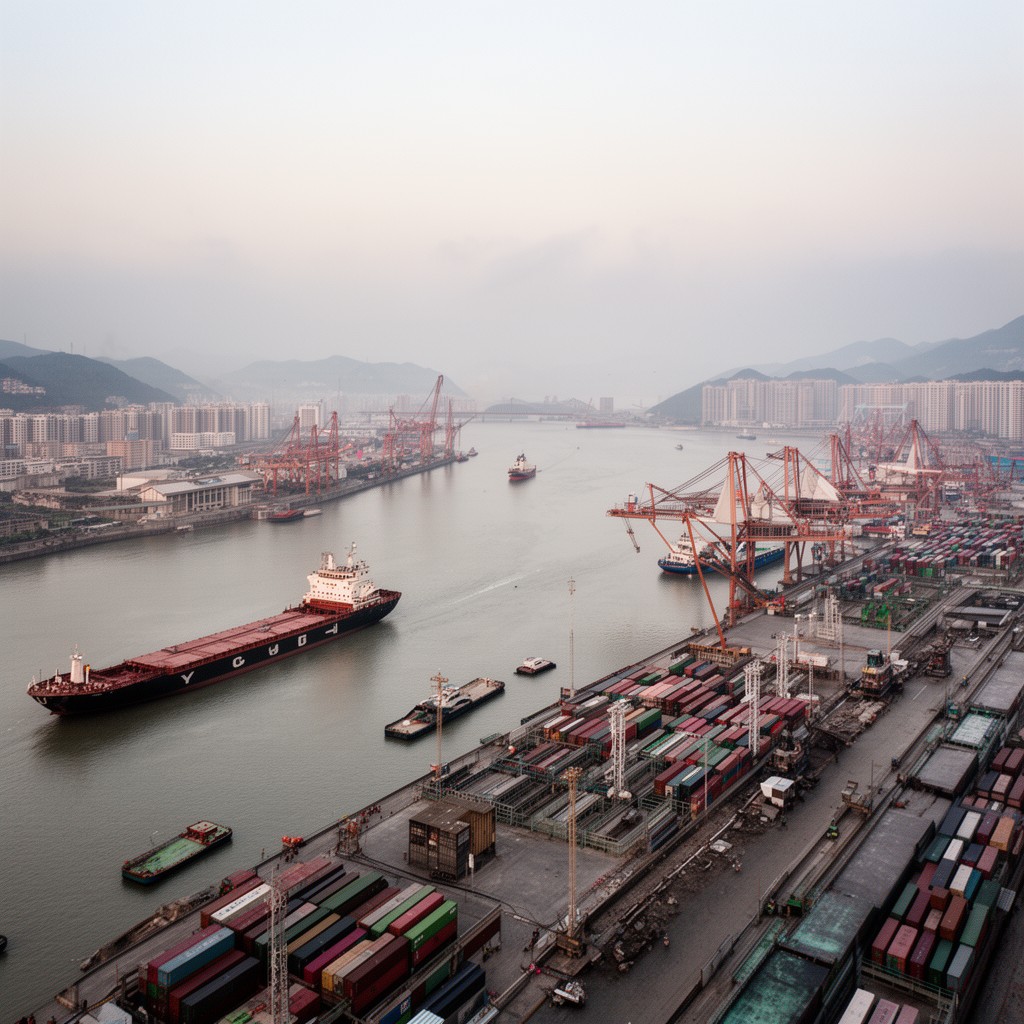 AI-generated illustration of Port of Wuhan