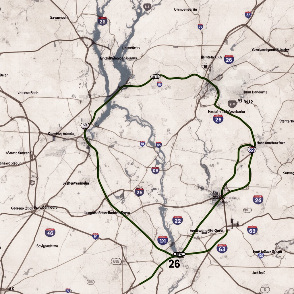 AI-generated illustration of Georgia State Route 26