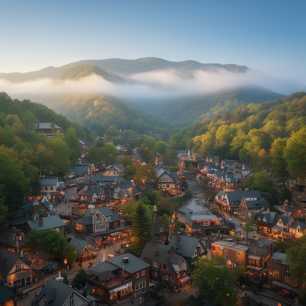 AI-generated illustration of Gatlinburg, Tennessee