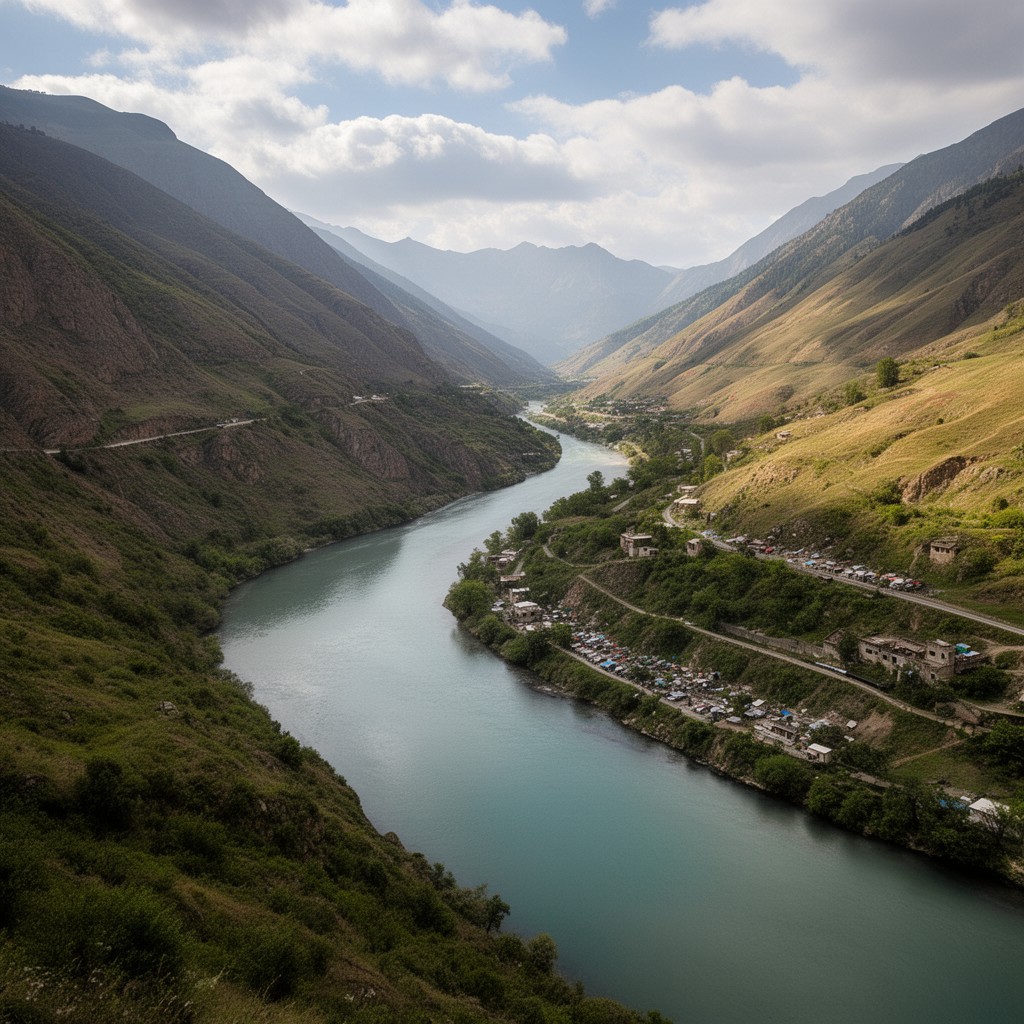 AI-generated illustration of Mtkvari River