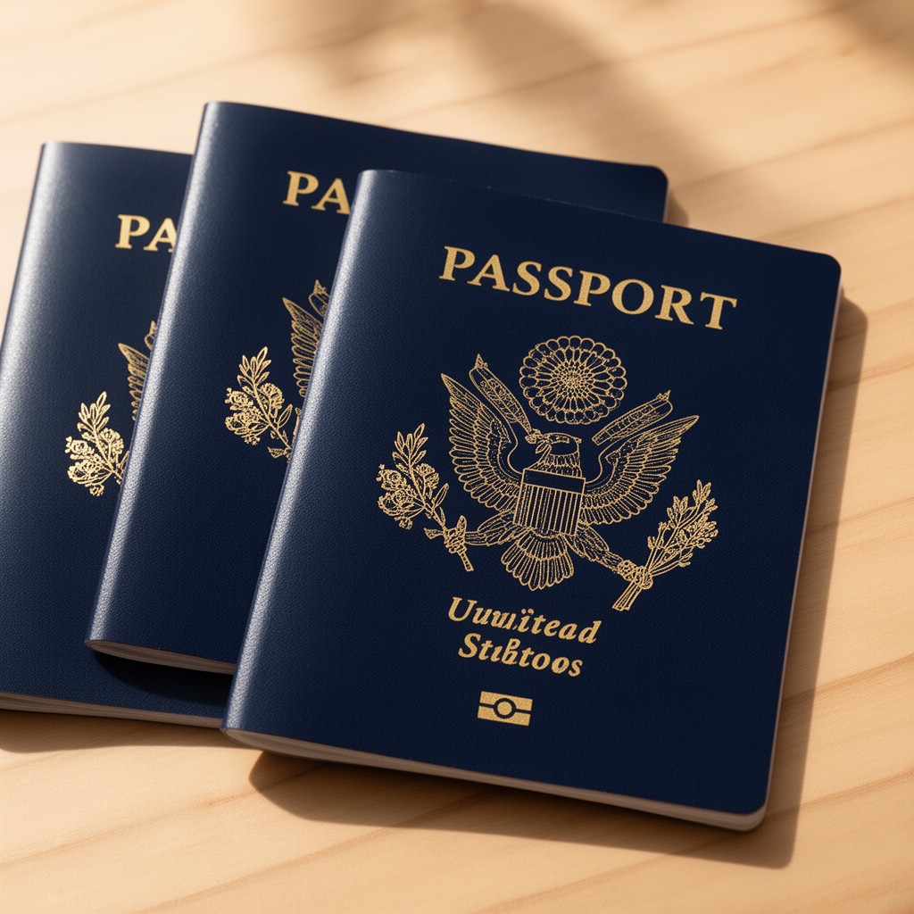 AI-generated illustration of United States passports