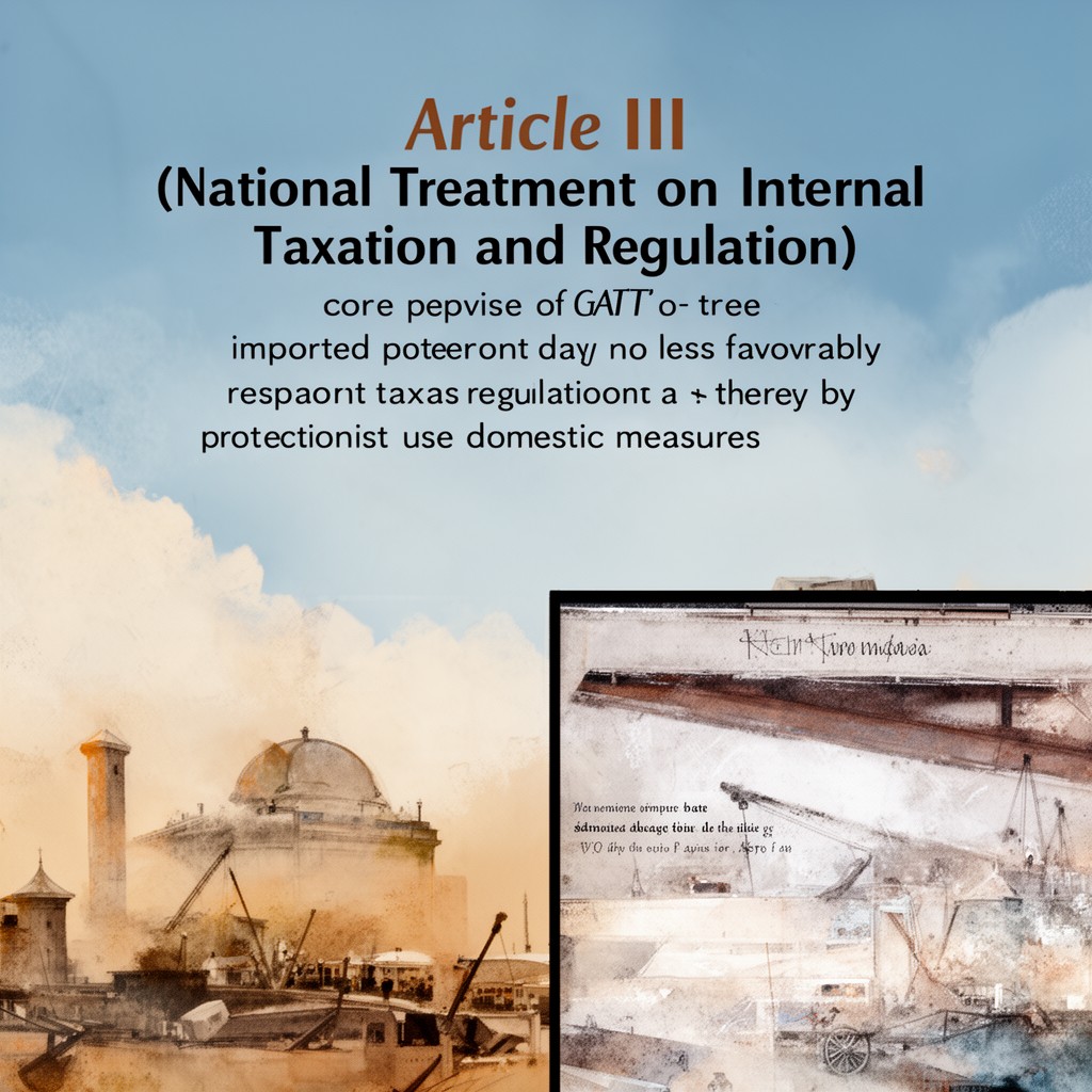 AI-generated illustration of Article III (National Treatment on Internal Taxation and Regulation)