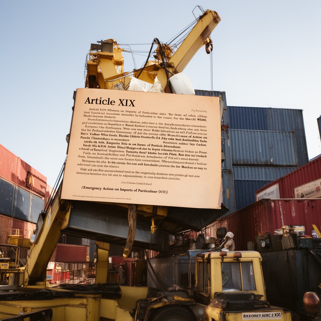 AI-generated illustration of Article XIX (Emergency Action on Imports of Particular Products)