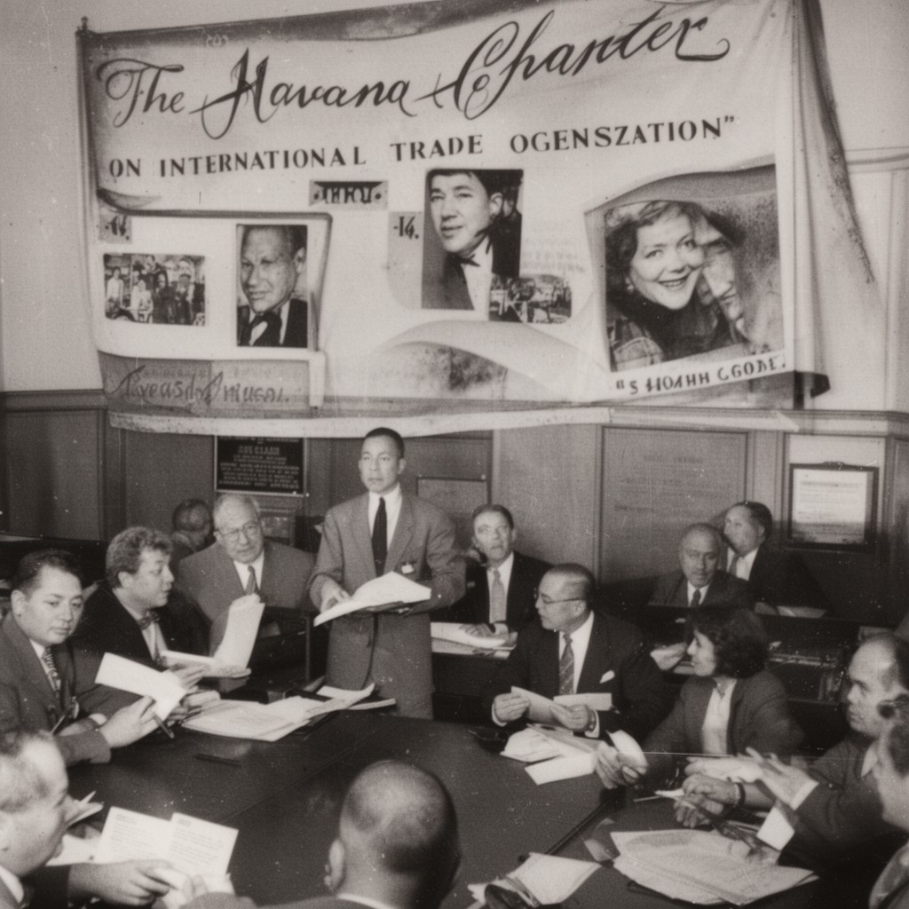 AI-generated illustration of Havana Charter negotiations