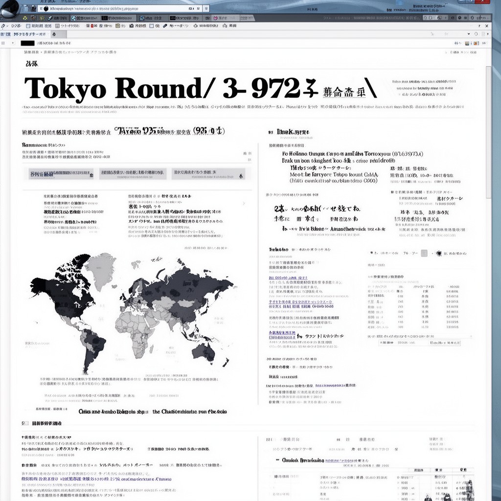 AI-generated illustration of Tokyo Round (1973–1979)