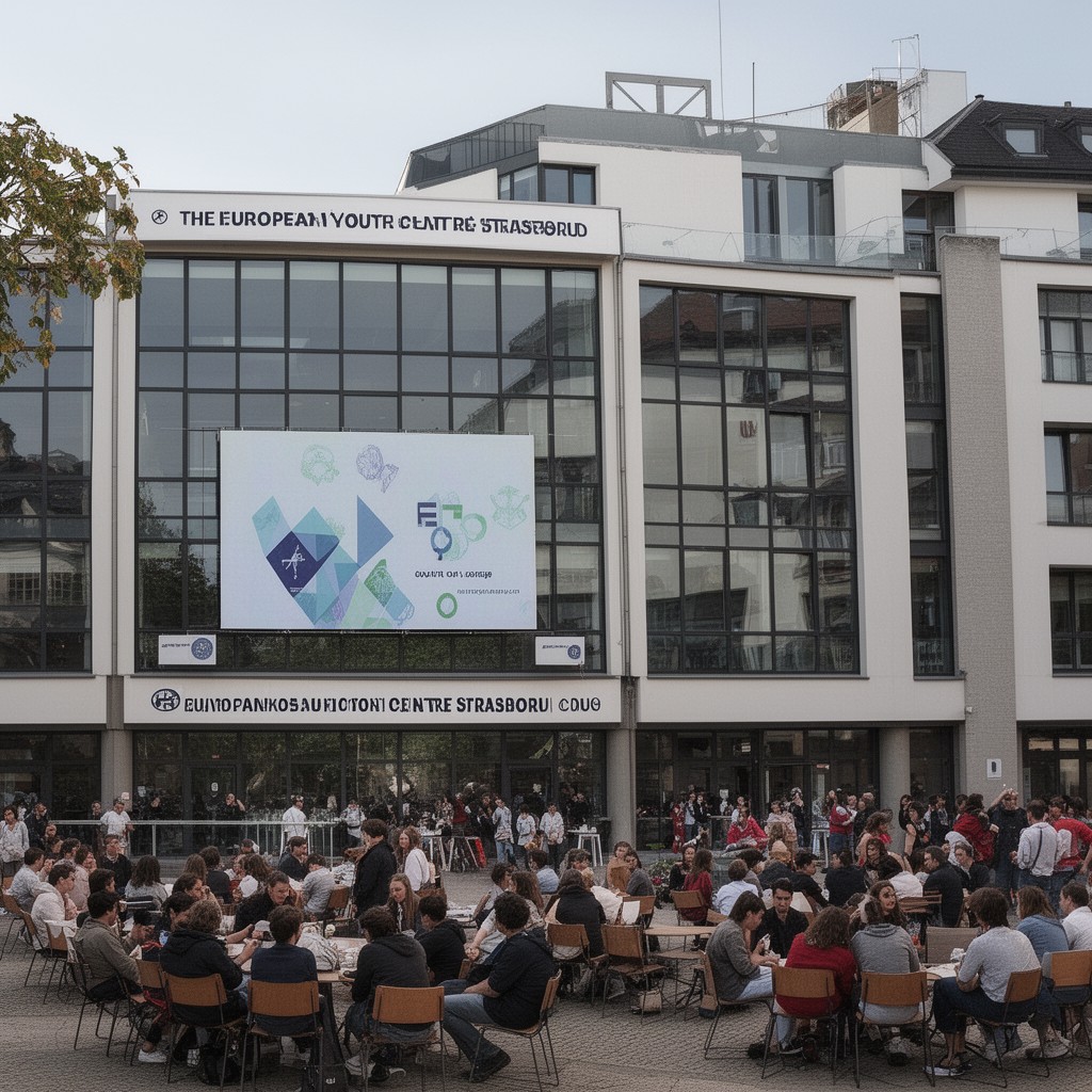 AI-generated illustration of European Youth Centre Strasbourg