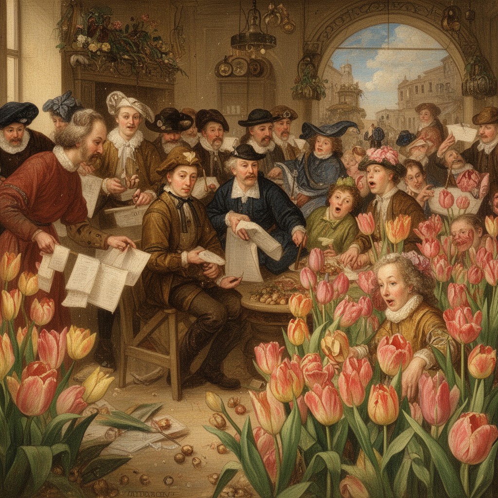 AI-generated illustration of Tulip mania