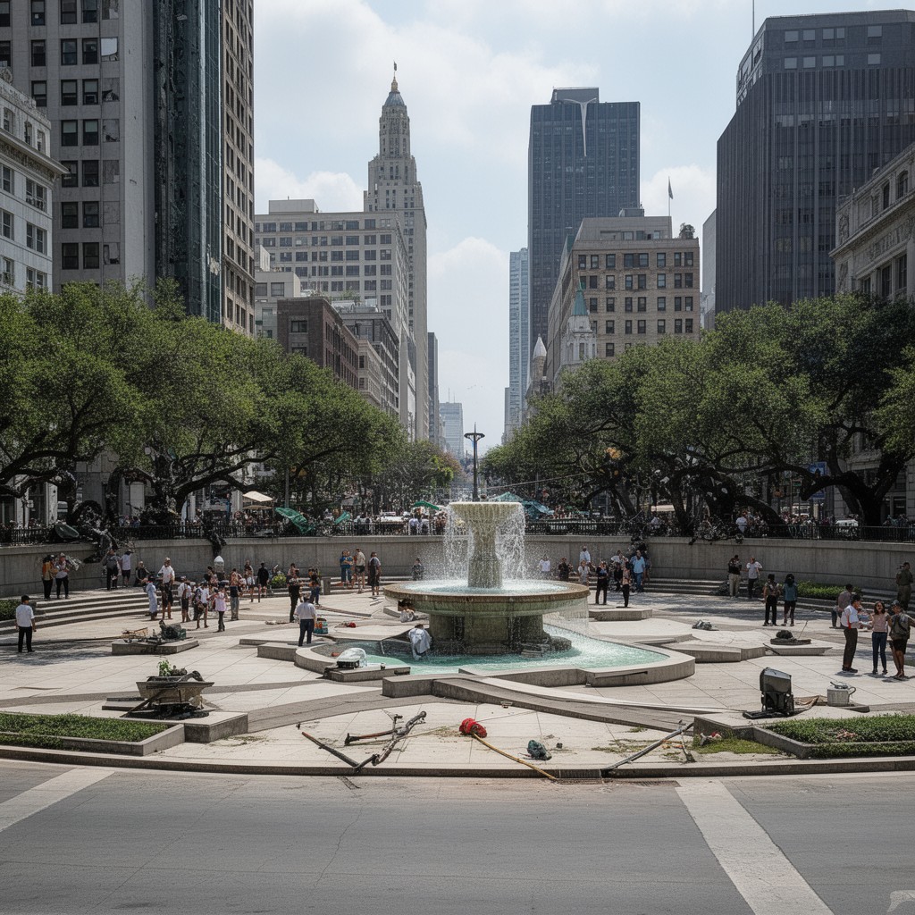 AI-generated illustration of Dealey Plaza