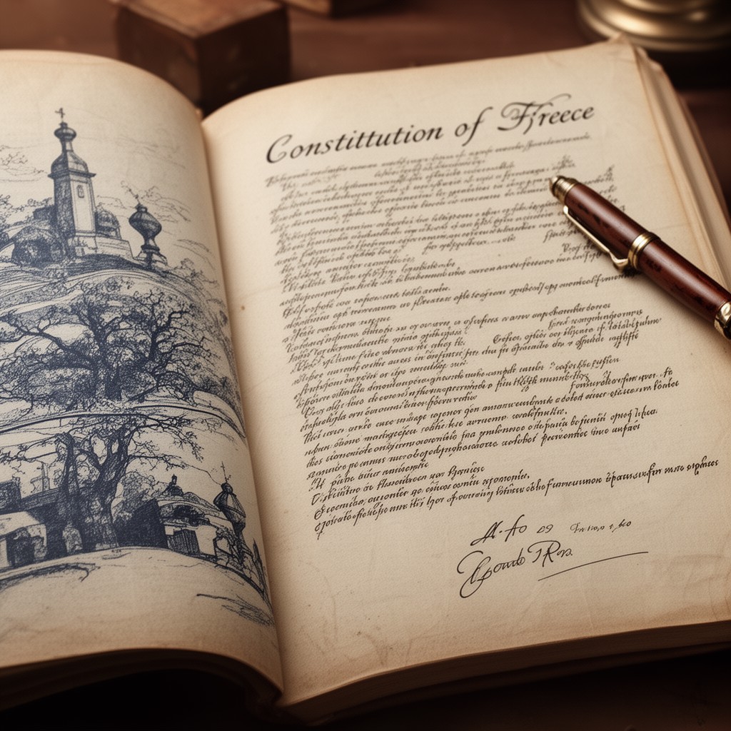 AI-generated illustration of Constitution of Greece