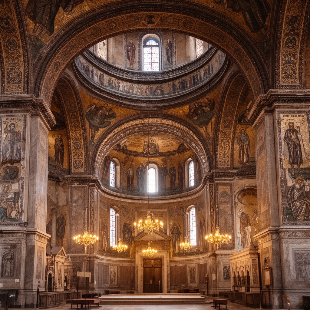AI-generated illustration of Byzantine architecture