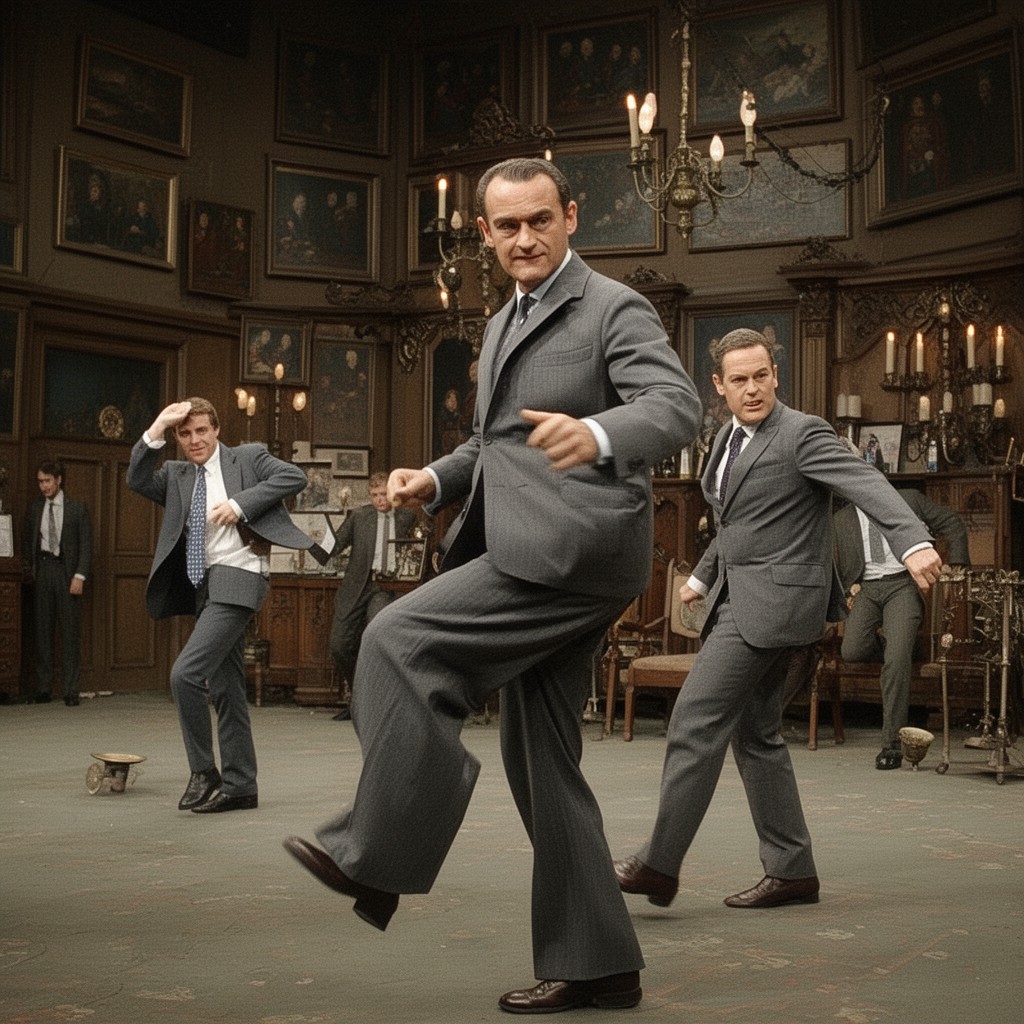 AI-generated illustration of Ministry of Silly Walks