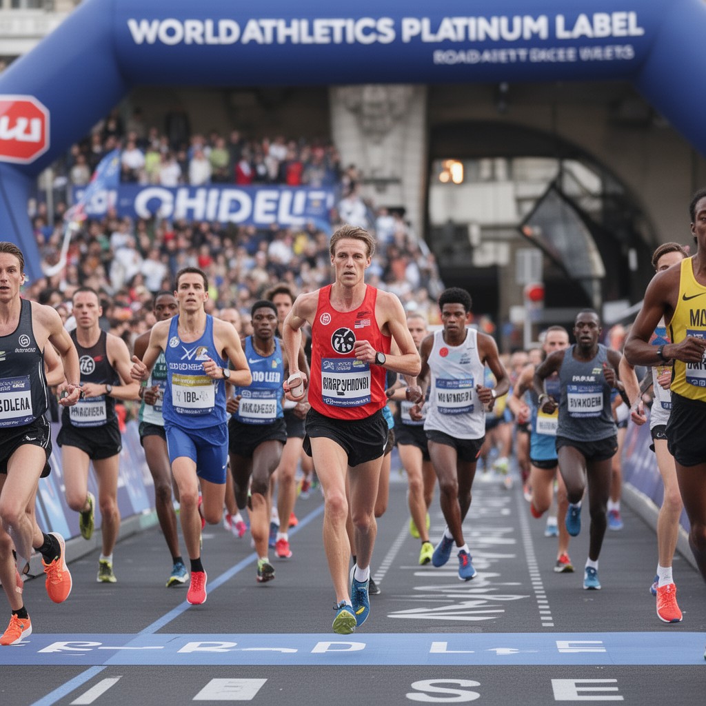 AI-generated illustration of World Athletics Platinum Label road race