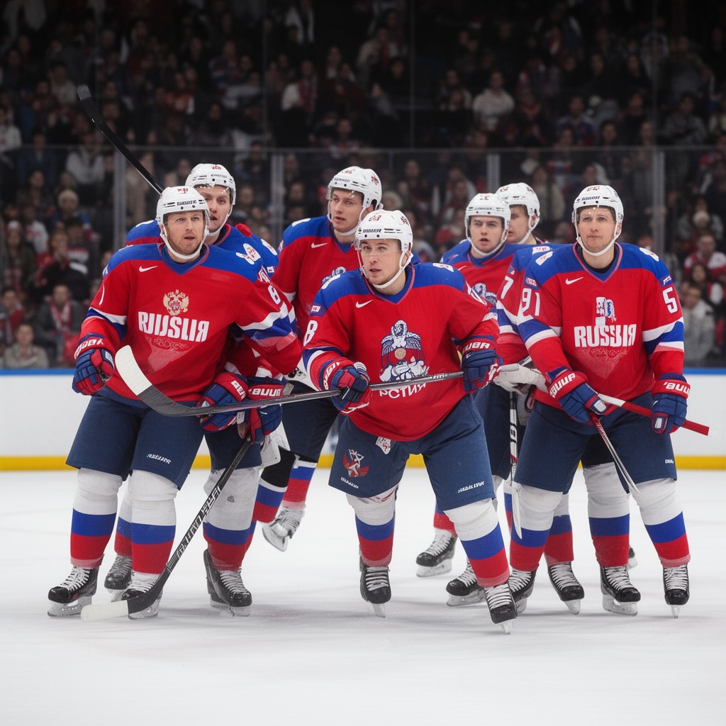 AI-generated illustration of Russia men's national ice hockey team