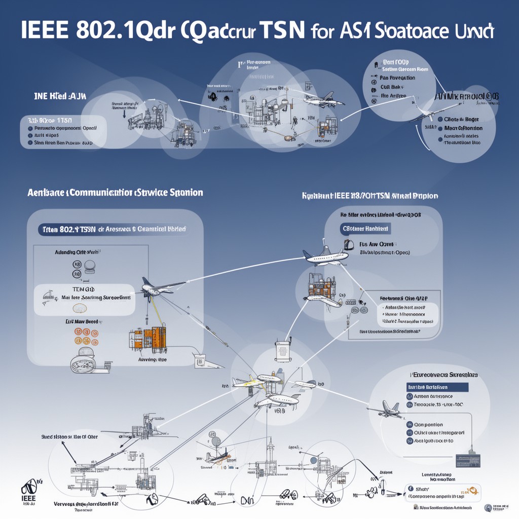 AI-generated illustration of IEEE 802.1Qdr TSN for aerospace standard