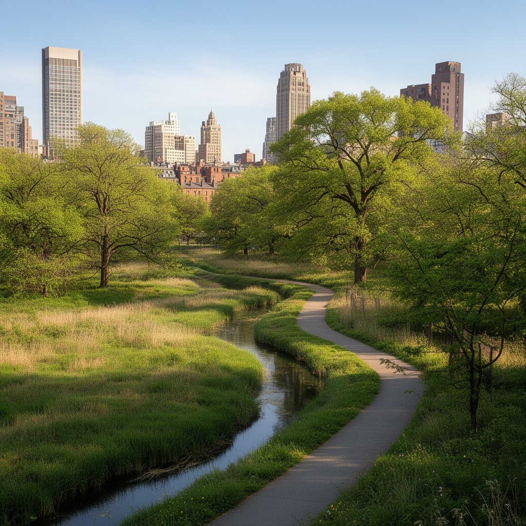 AI-generated illustration of Back Bay Fens