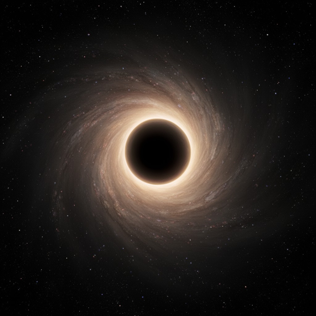 AI-generated illustration of Schwarzschild black hole