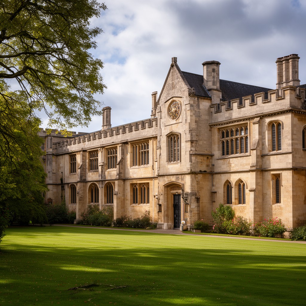 AI-generated illustration of Christ's College, Cambridge