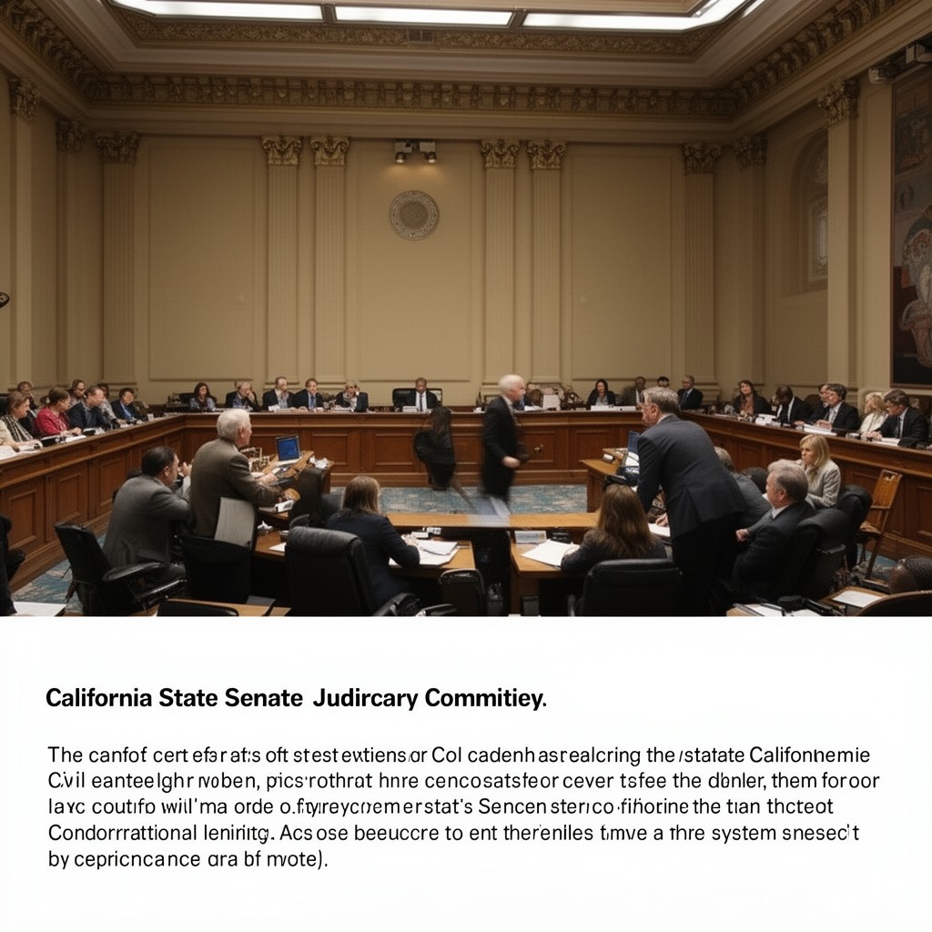 AI-generated illustration of California State Senate Judiciary Committee