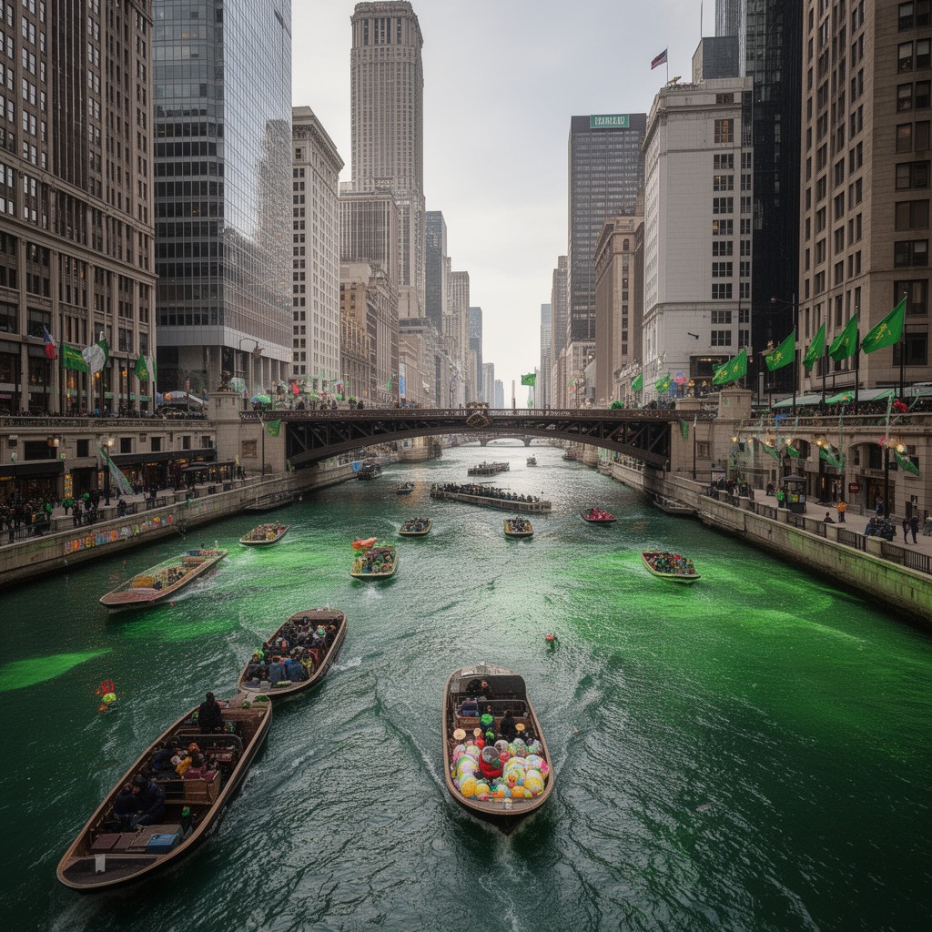 AI-generated illustration of Chicago River