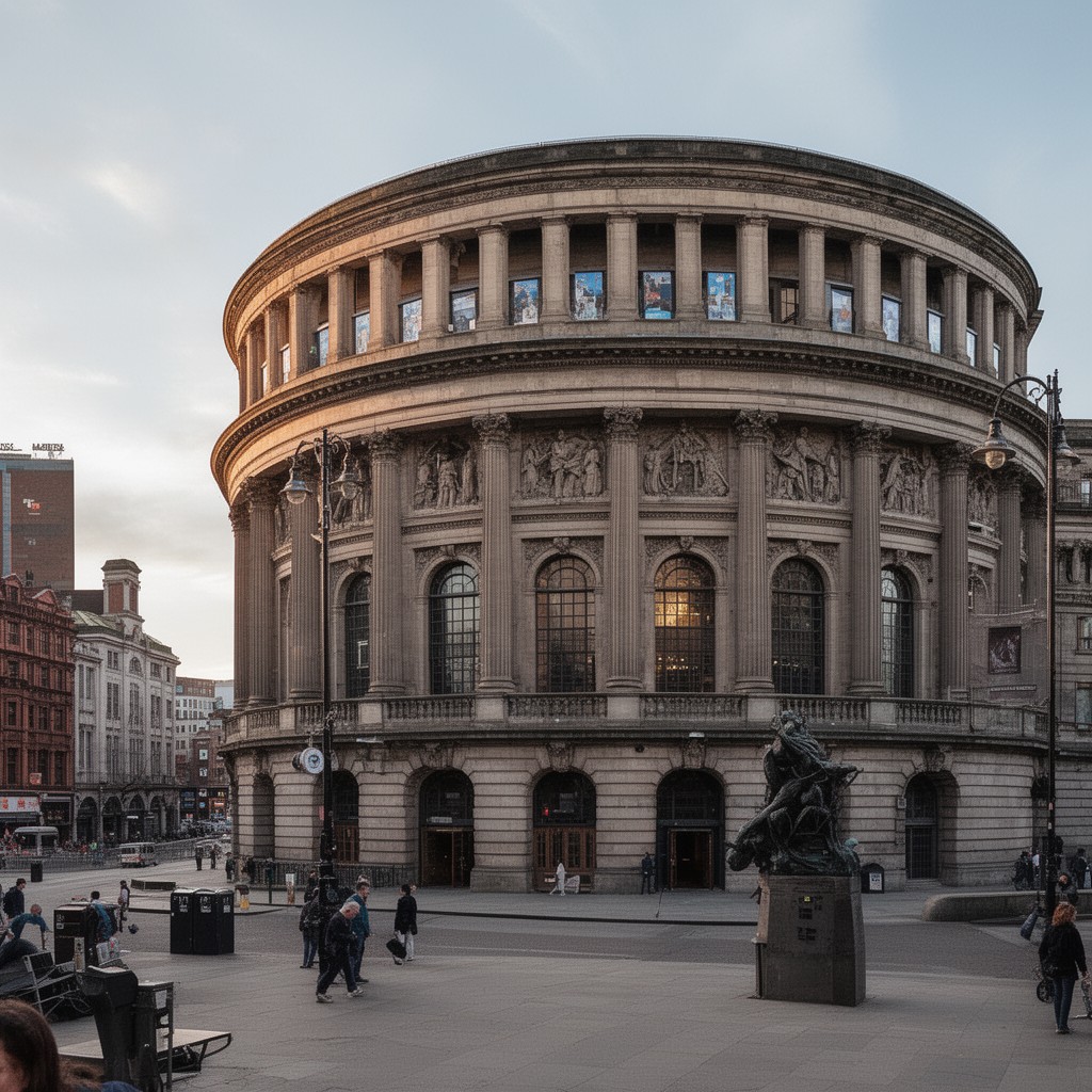 AI-generated illustration of Manchester Central Library