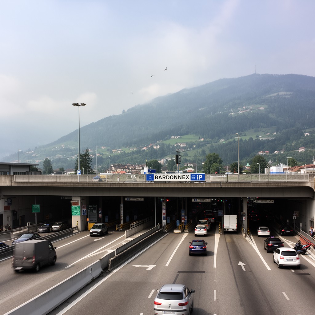 AI-generated illustration of Bardonnex border crossing