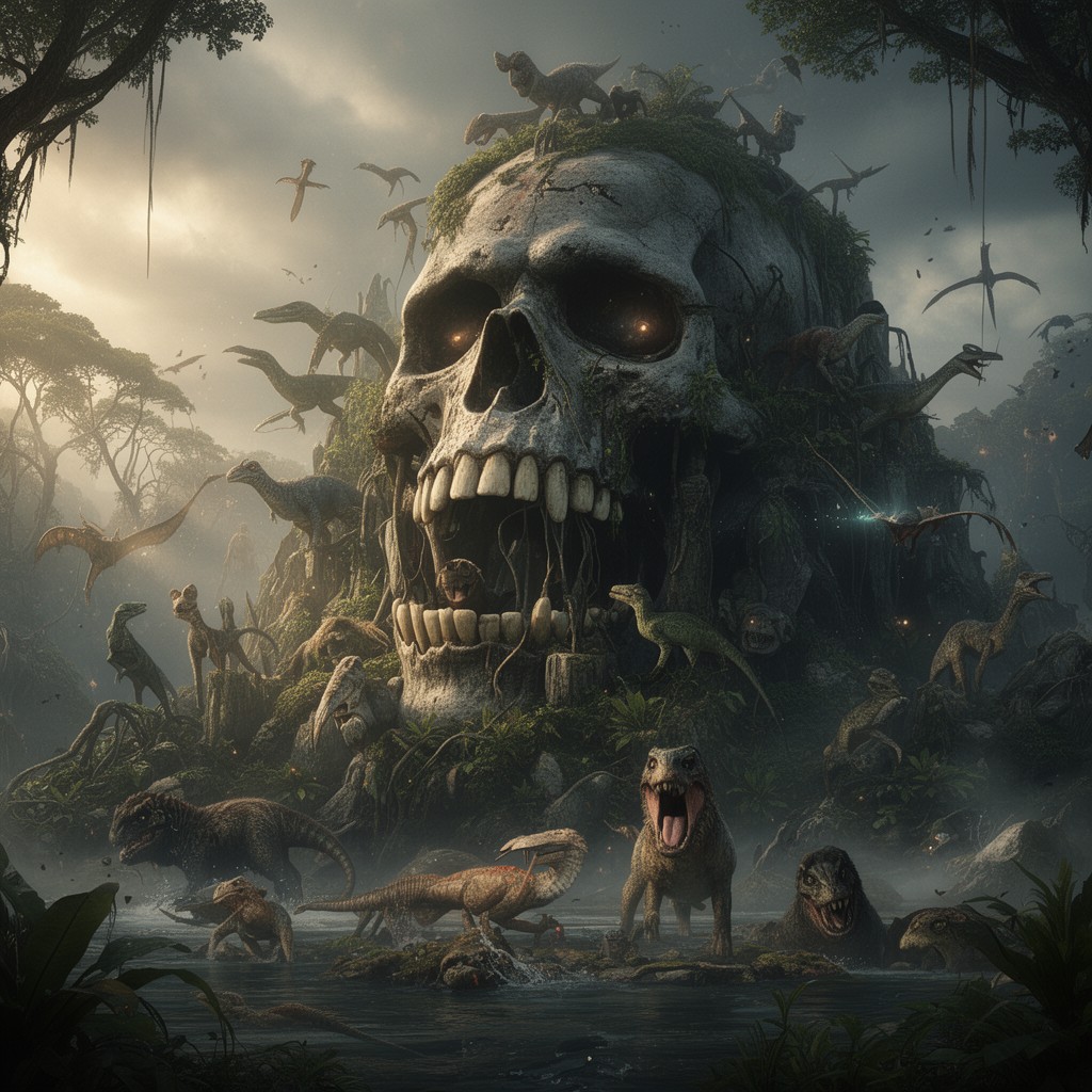 AI-generated illustration of Skull Island