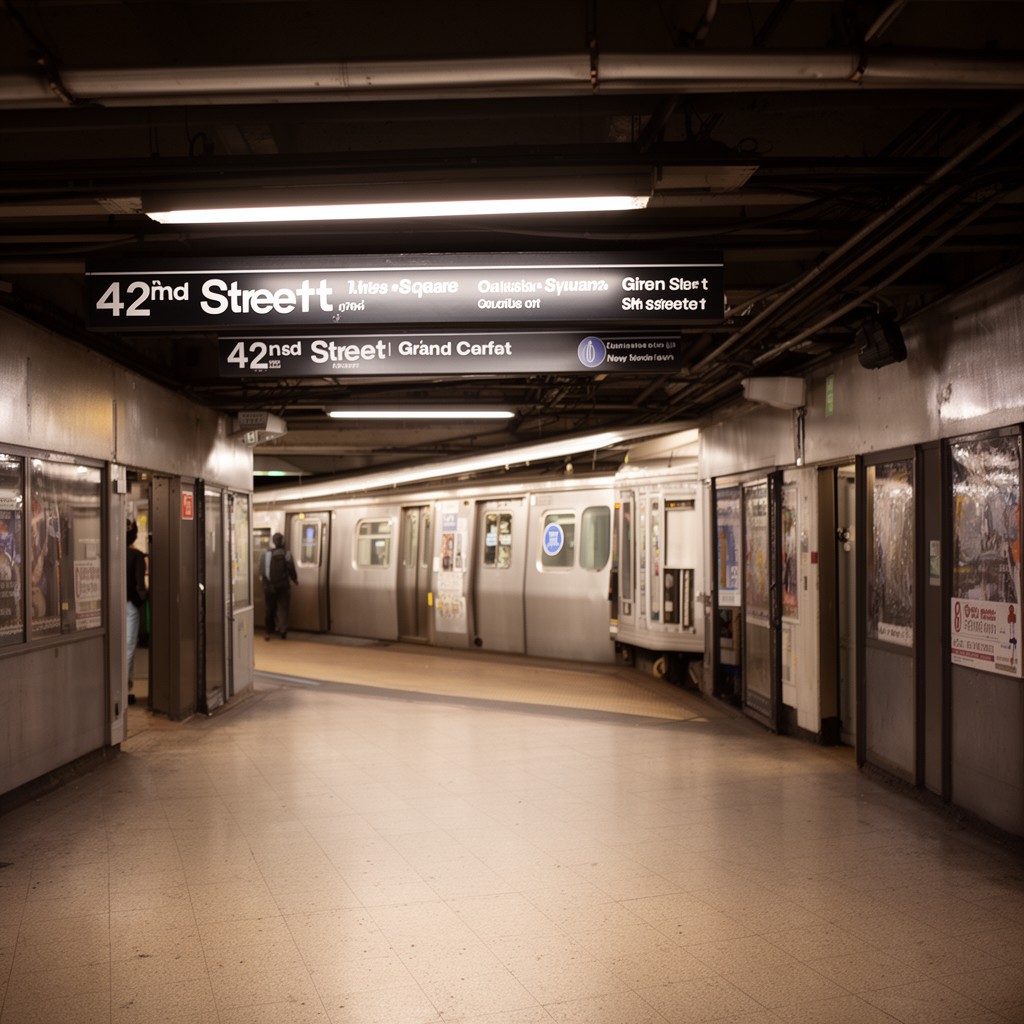 AI-generated illustration of 42nd Street Shuttle