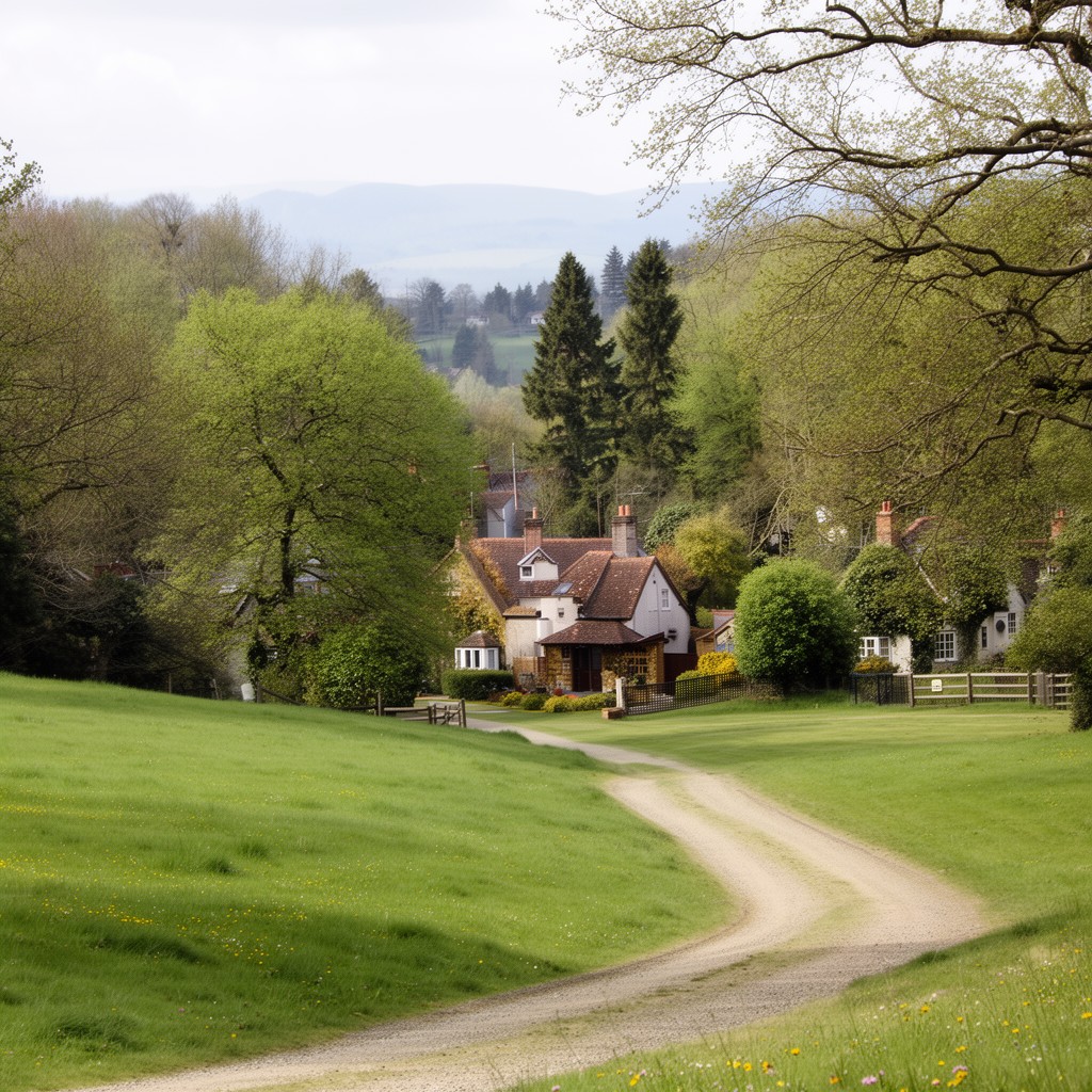 AI-generated illustration of Grayshott, Hampshire, England