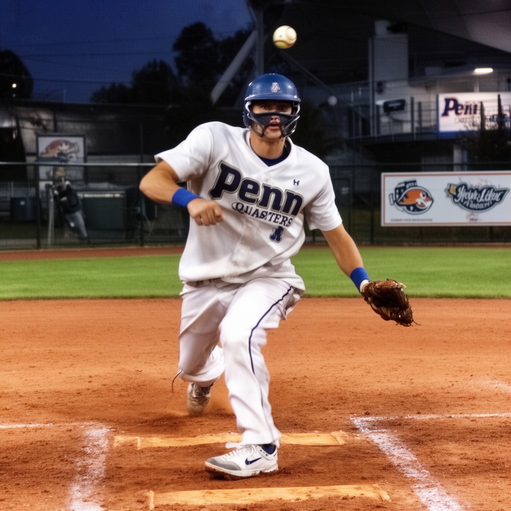 AI-generated illustration of Penn Quakers softball