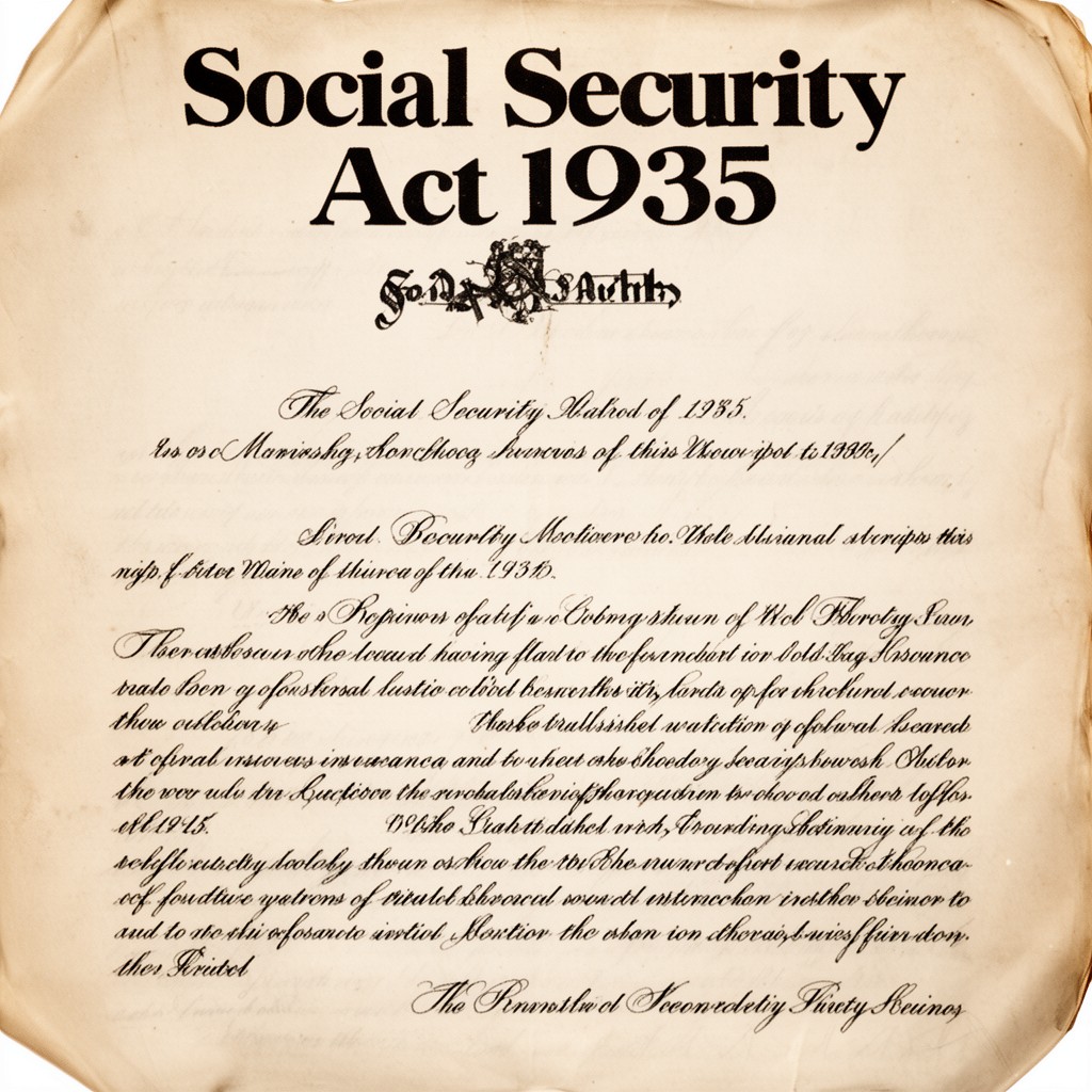 AI-generated illustration of Social Security Act of 1935