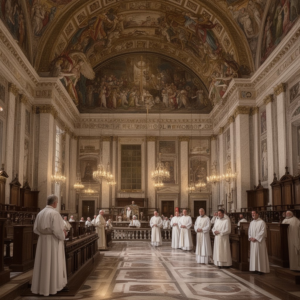 AI-generated illustration of Roman Curia
