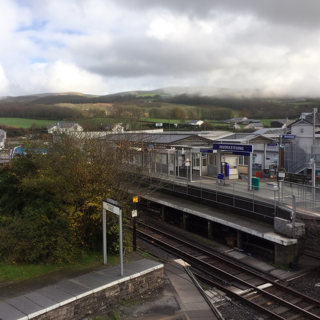 AI-generated illustration of Inverkeithing railway station