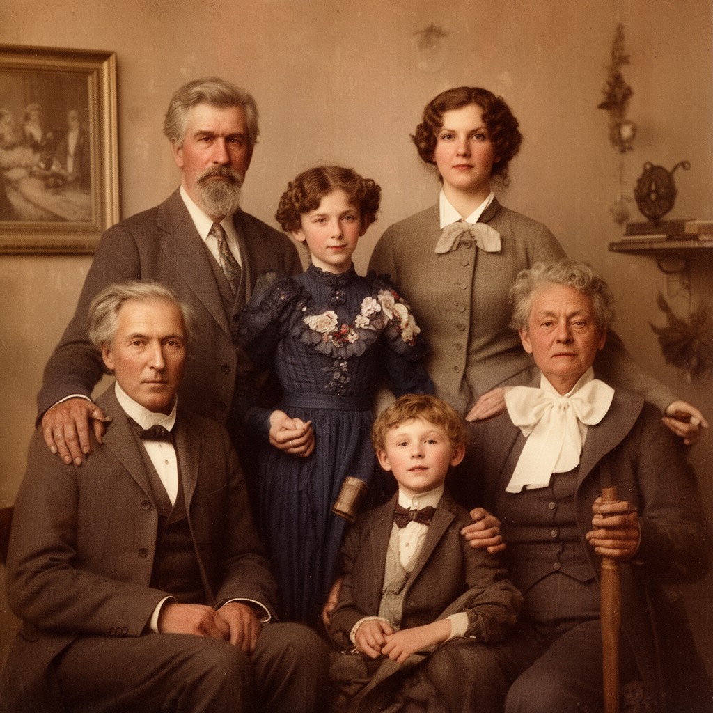 AI-generated illustration of Langdon family