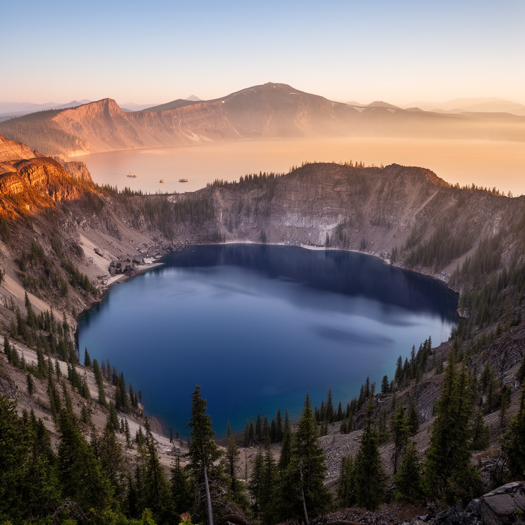 AI-generated illustration of Crater Lake