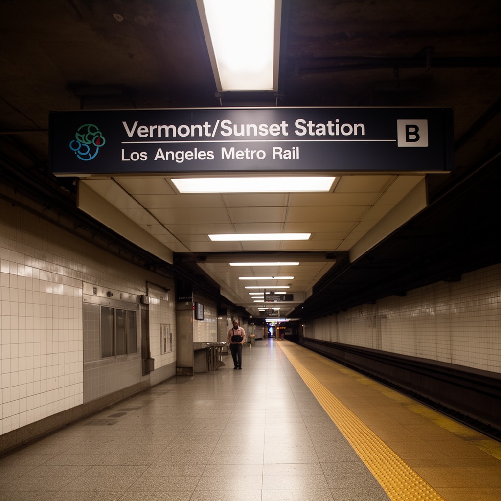 AI-generated illustration of Vermont/Sunset station