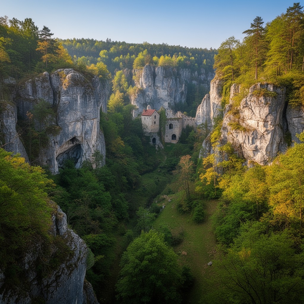 AI-generated illustration of Ojców National Park