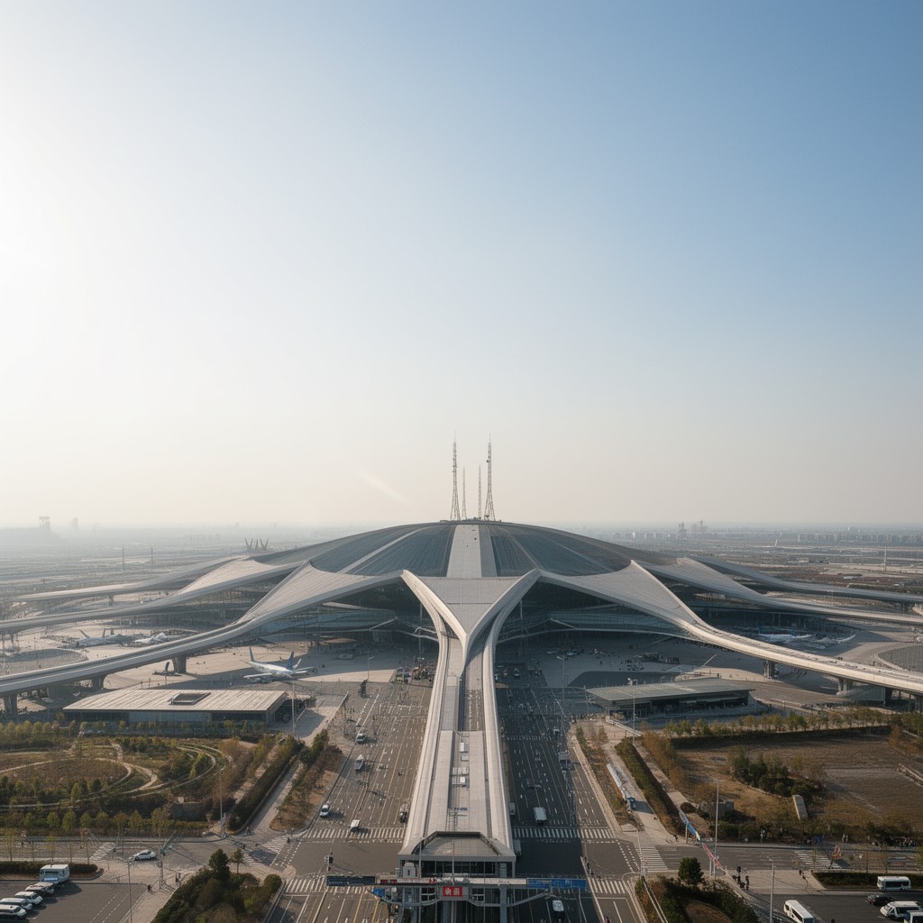 AI-generated illustration of Beijing Daxing International Airport