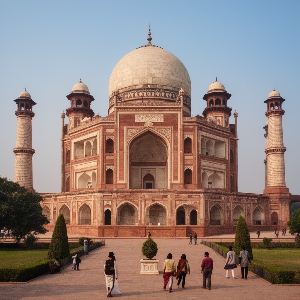 AI-generated illustration of Humayun's Tomb