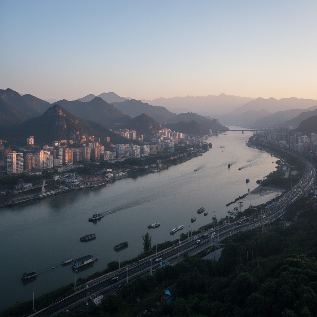 AI-generated illustration of Yangtze River