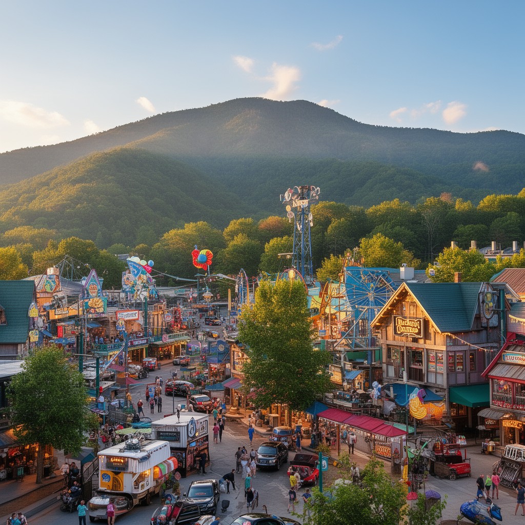 AI-generated illustration of Pigeon Forge, Tennessee
