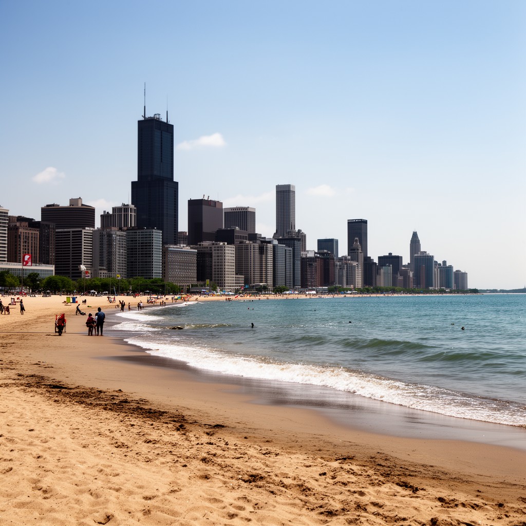 AI-generated illustration of North Avenue Beach area