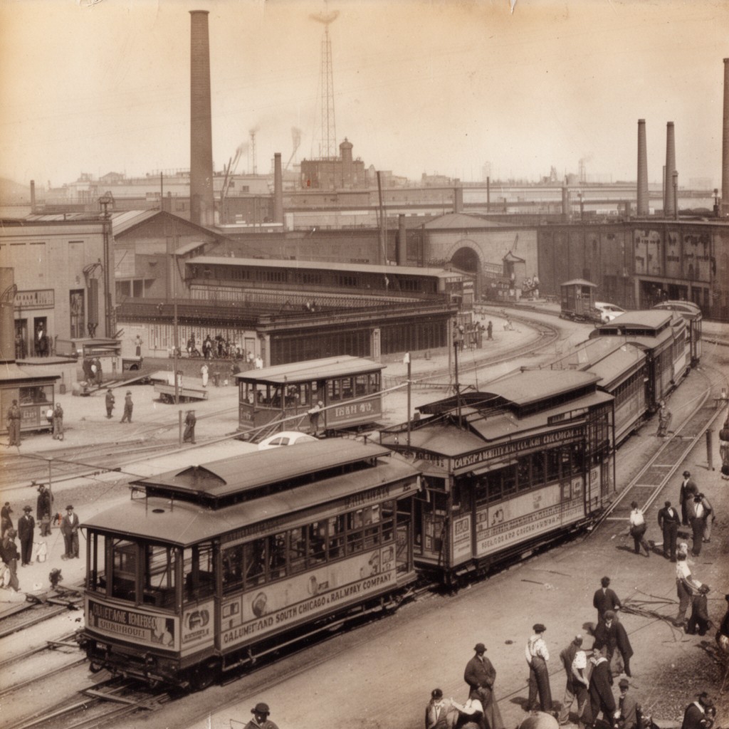 AI-generated illustration of Calumet and South Chicago Railway Company