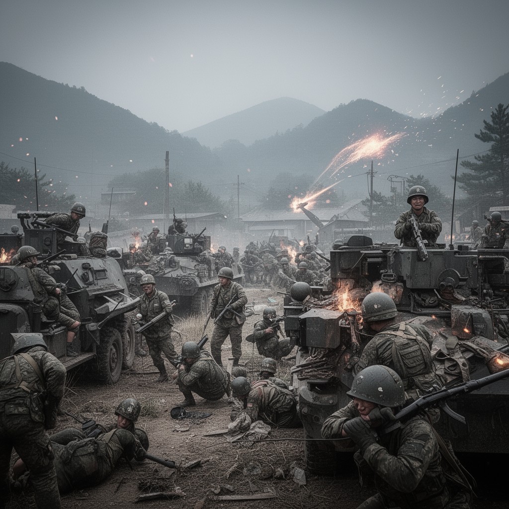AI-generated illustration of Battle of Pusan Perimeter
