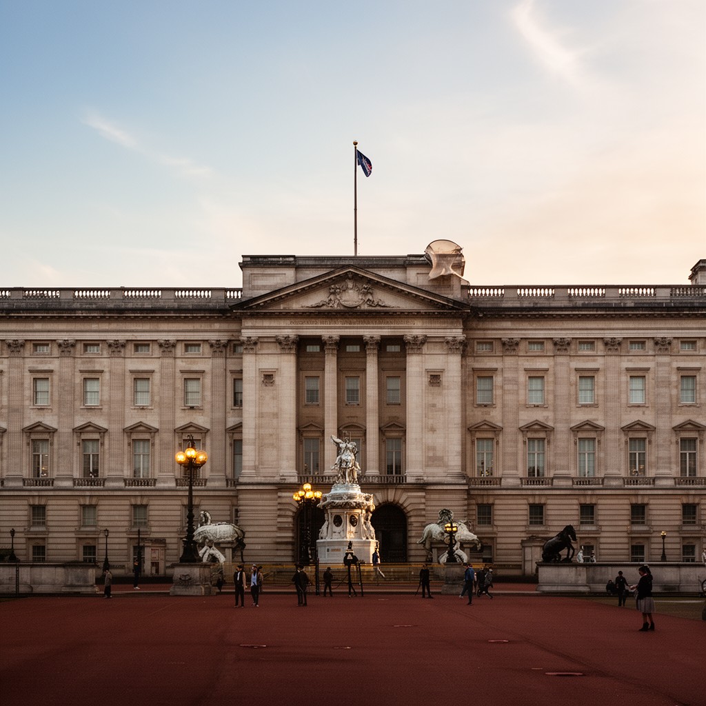 AI-generated illustration of Buckingham Palace