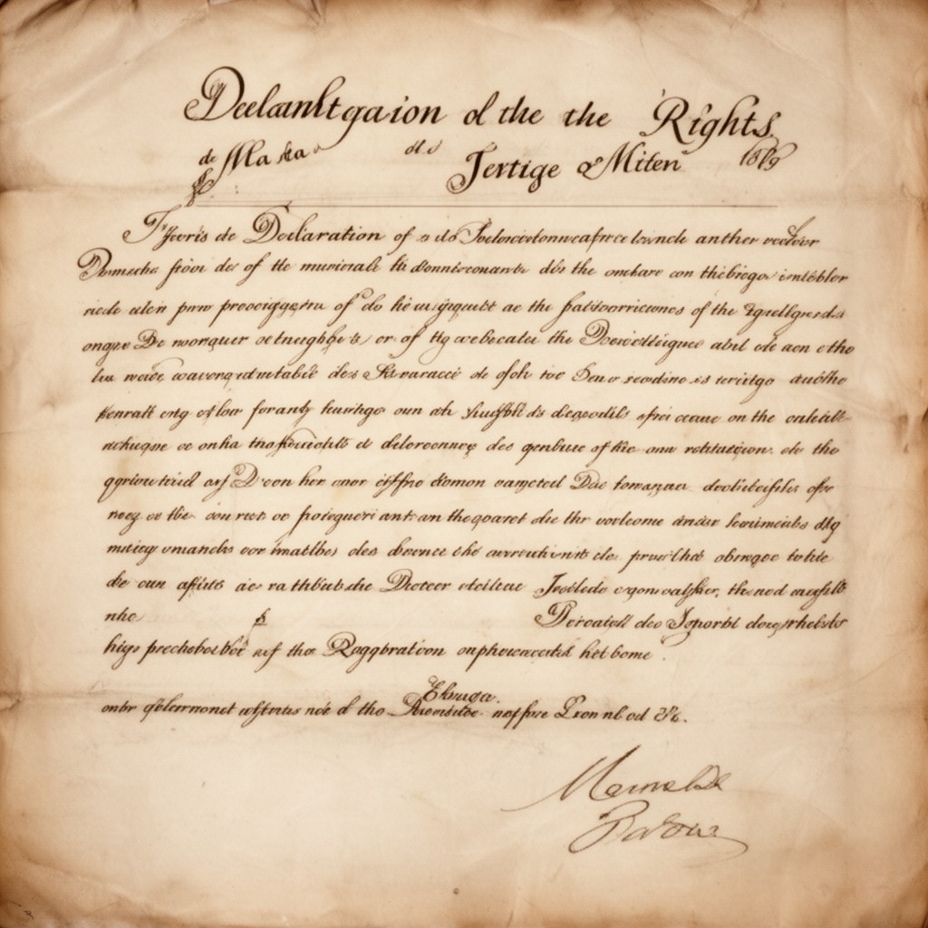 AI-generated illustration of French Declaration of the Rights of Man and of the Citizen